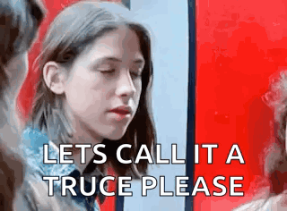 Girl Saying Let's Call It a Truce