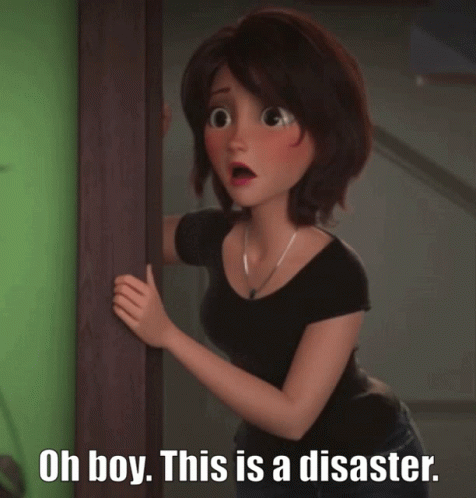 Girl Saying Oh Boy This Is A Disaster GIF