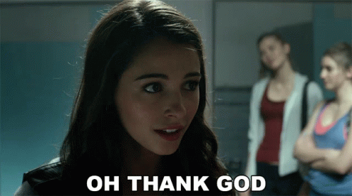 Girl Saying Oh Thank God