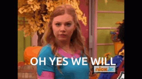 Girl Saying Oh Yes We Will