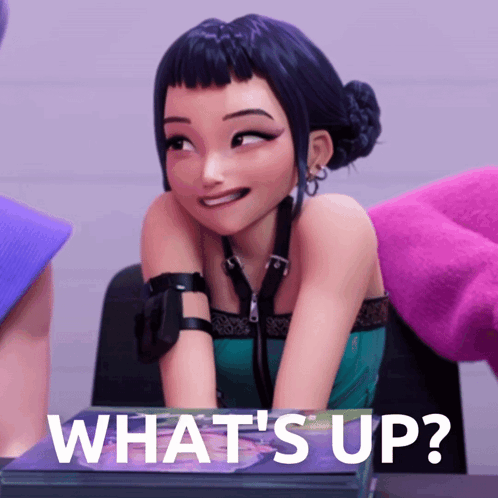 Girl Saying What's Up