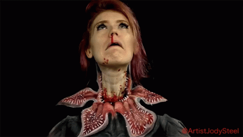 Girl Scream Demogorgon GIF