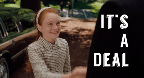 Girl Shaking Hands Saying Its A Deal GIF