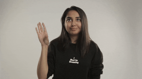 Girl Showing Hand Gesture To Person Talking GIF