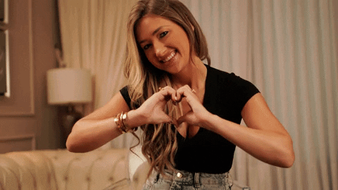 Girl Showing Love Heart GIF