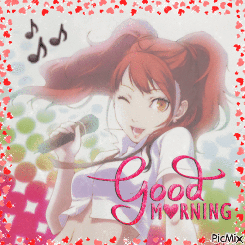 Girl Singing Into Microphone Saying Good Morning