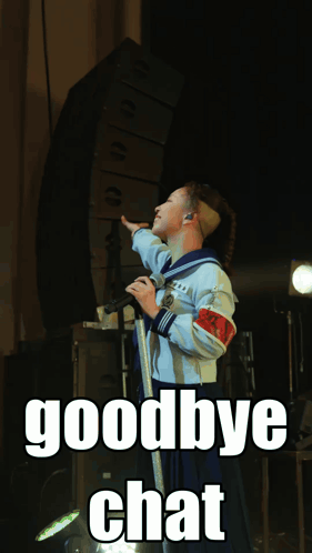 Girl Singing Into Microphone Saying Goodbye Chat
