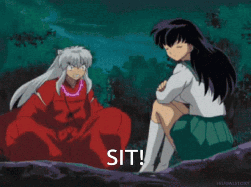 Girl Sitting by Fire Saying Sit