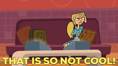 Girl Sitting on Couch Saying That Is So Not Cool