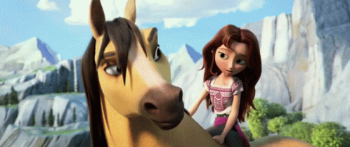 Girl Sitting On Horse GIF