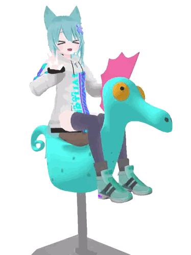 Girl Sitting on Seahorse With VM Shirt