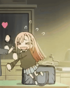Girl Sitting On Suitcase With Heart GIF