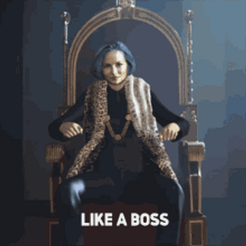 Girl Sitting On Throne Like A Boss Lady GIF