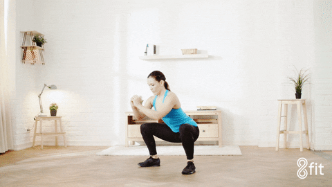 Girl Sitting Squats Exercise GIF