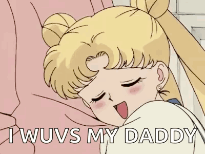 Girl Sleeping On Bed Saying I Wuvs My Daddy GIF