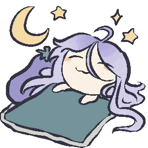 Girl Sleeping on Book with Moon and Stars