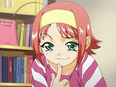 Girl Smiling In Pink And White Striped Shirt GIF