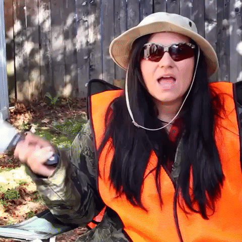 Girl Speaking With Sharp Knife GIF