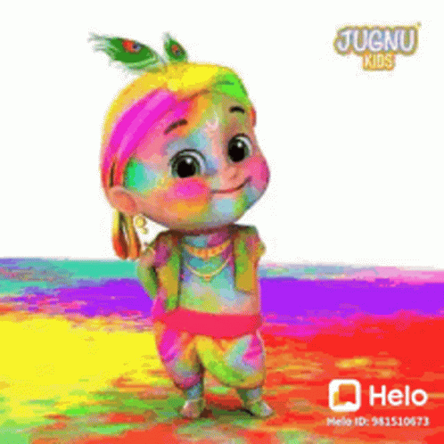 Girl Splashing Happy Holi Greeting GIF