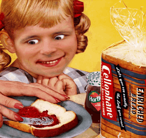 Girl Spreading Jam on Bread