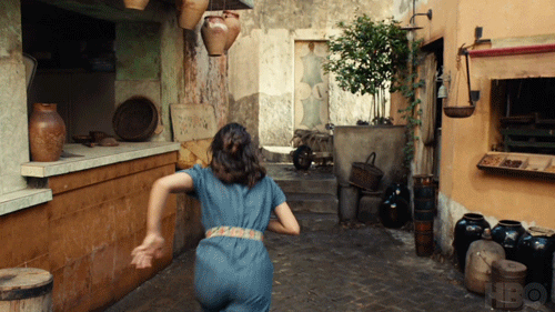 Girl Sprint Together With Her Dog GIF