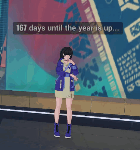 Girl Standing Before Wall 167 Days Left