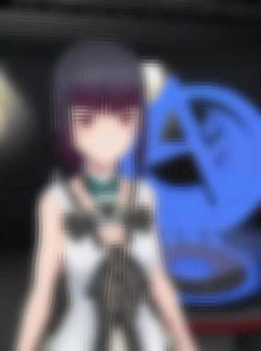 Girl Standing In Front Of Blue GIF