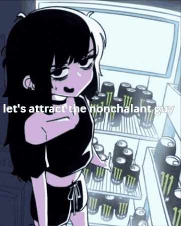 Girl Standing In Front of Fridge Full of Monster Energy Drinks