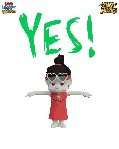Girl Standing in Front of Yes Sign