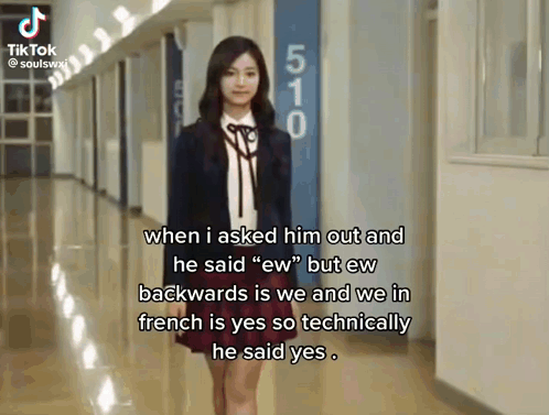 Girl Standing in Hallway with Number 510