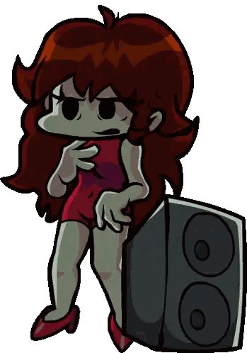 Girl Standing Next to Speaker