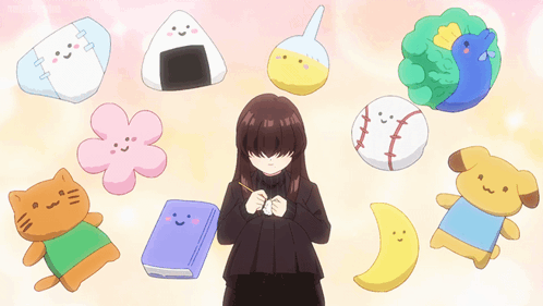 Girl Surrounded by Stuffed Animals and Baseball