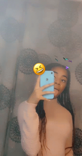 Girl Taking Selfie With Apple Phone GIF