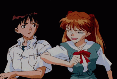 Girl Teasing Shinji GIF