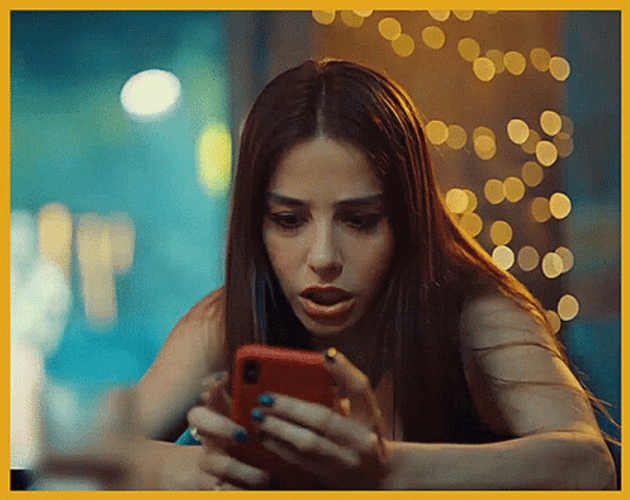 Girl Terrified Sending Message With Fear GIF