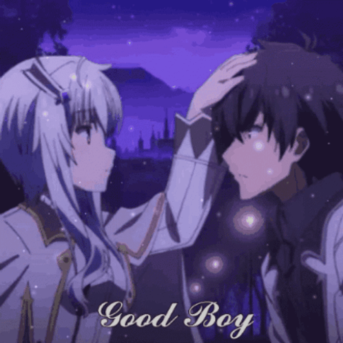 Girl Touching Boy's Forehead Saying Good Boy GIF