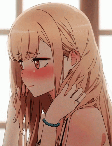 Girl Touching Hair GIF