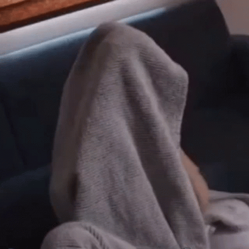 Girl Trying To Hide With Blanket GIF