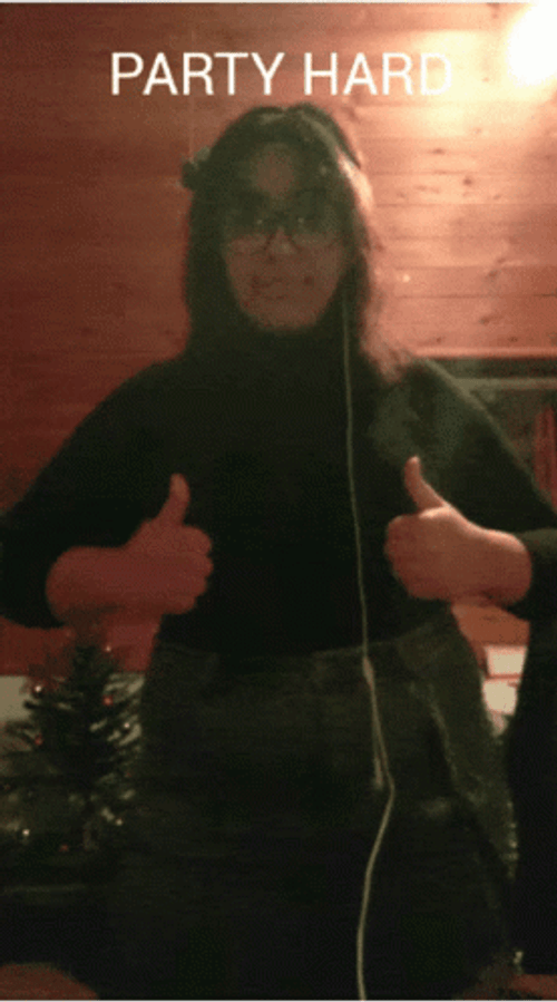 Girl Two Thumbs Up Shy Dance Party Hard GIF