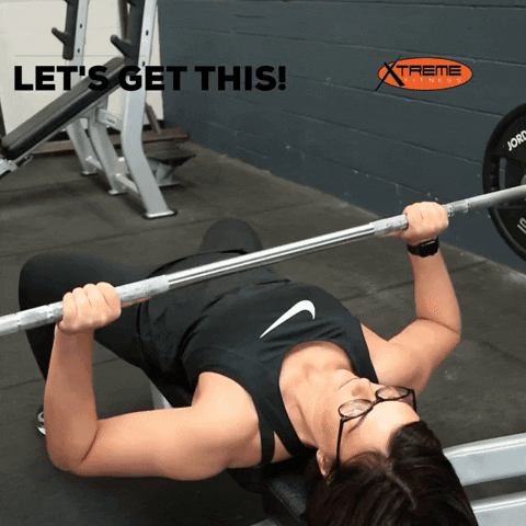 Girl Using Barbell Go To The Gym GIF
