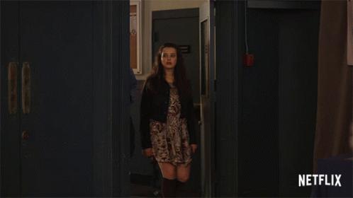 Girl Walking Down Hallway With Netflix GIF