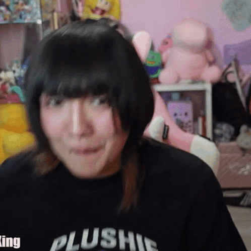 Girl Wearing Black Plushie Shirt