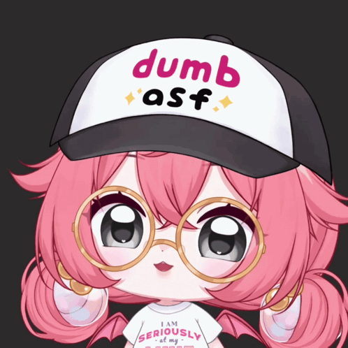 Girl Wearing Glasses and Hat That Says Dumb Asf