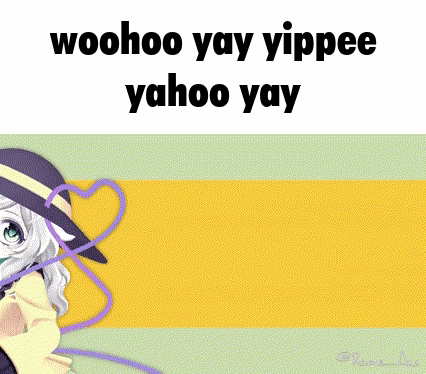 Girl Wearing Hat Saying Woohoo Yay Yippee Yahoo