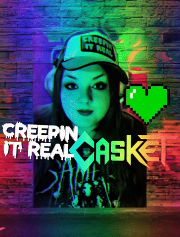 Girl Wearing Headphones and Creepin It Real Hat