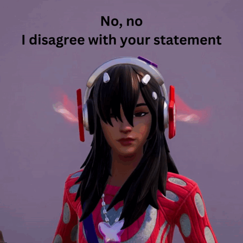 Girl Wearing Headphones Saying No No I Disagree