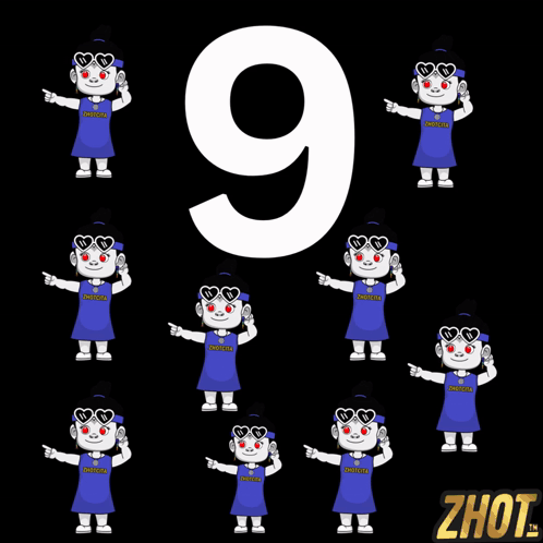 Girl Wearing Sunglasses and Number 9