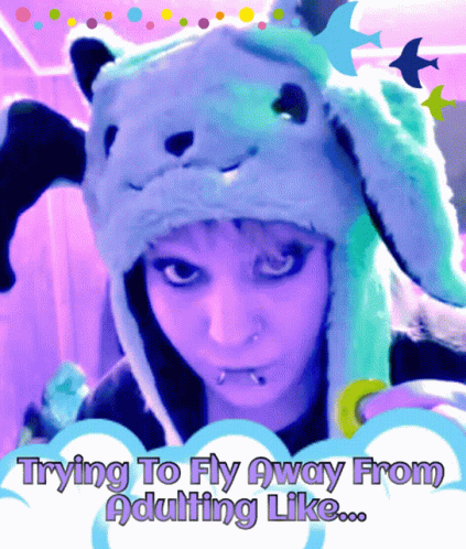 Girl Wearing Trying to Fly Away Hat