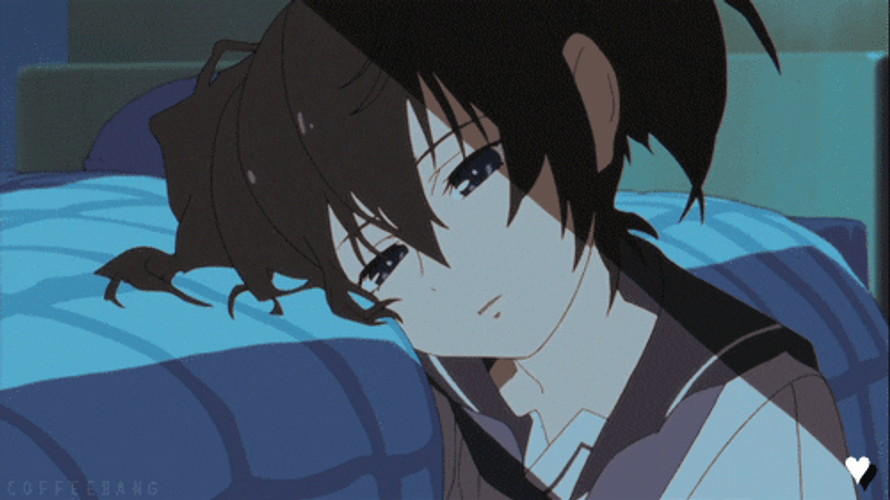 Girl Weeping In Bed Anime Cry GIF