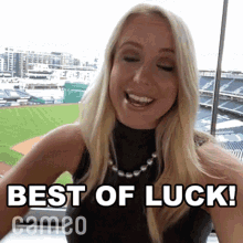 Girl Wishing Best Of Luck With Fist GIF